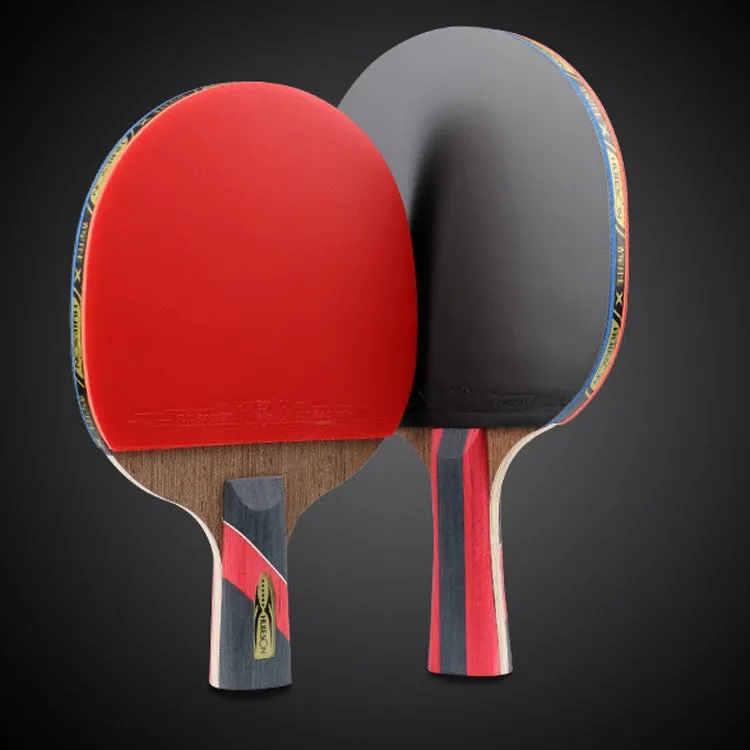 HUIESON HS-LX Six Star 5-Layer Chicken Wing Tip   2 Layer Carbon Double Side Continuous Table Tennis Single Racket(Hand-shake Grip Racket)