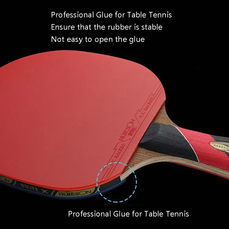 HUIESON HS-LX Six Star 5-Layer Chicken Wing Tip   2 Layer Carbon Double Side Continuous Table Tennis Single Racket(Hand-shake Grip Racket)