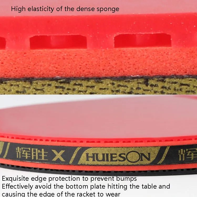 HUIESON Six Star 5-Layer Chicken Wing Tip   2 Layer Carbon Double Side Continuous Table Tennis Racket, A Pair(Hand-shake Grip Racket)