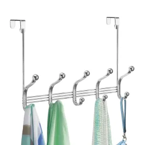 iDesign York Lyra Over the Door Rack, 5 Hooks in Chrome