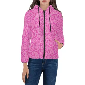 Innuendos of Pink and Paisley Women's Padded Hooded Jacket