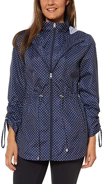 Jones New York Womens Parka in a Pocket Rain Jacket