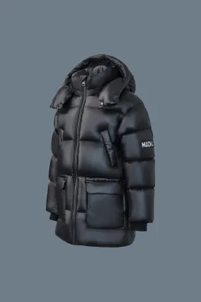 Kennie-Tlus Lustrous light down parka with hood for toddlers (Black) - MP0015920001BLK