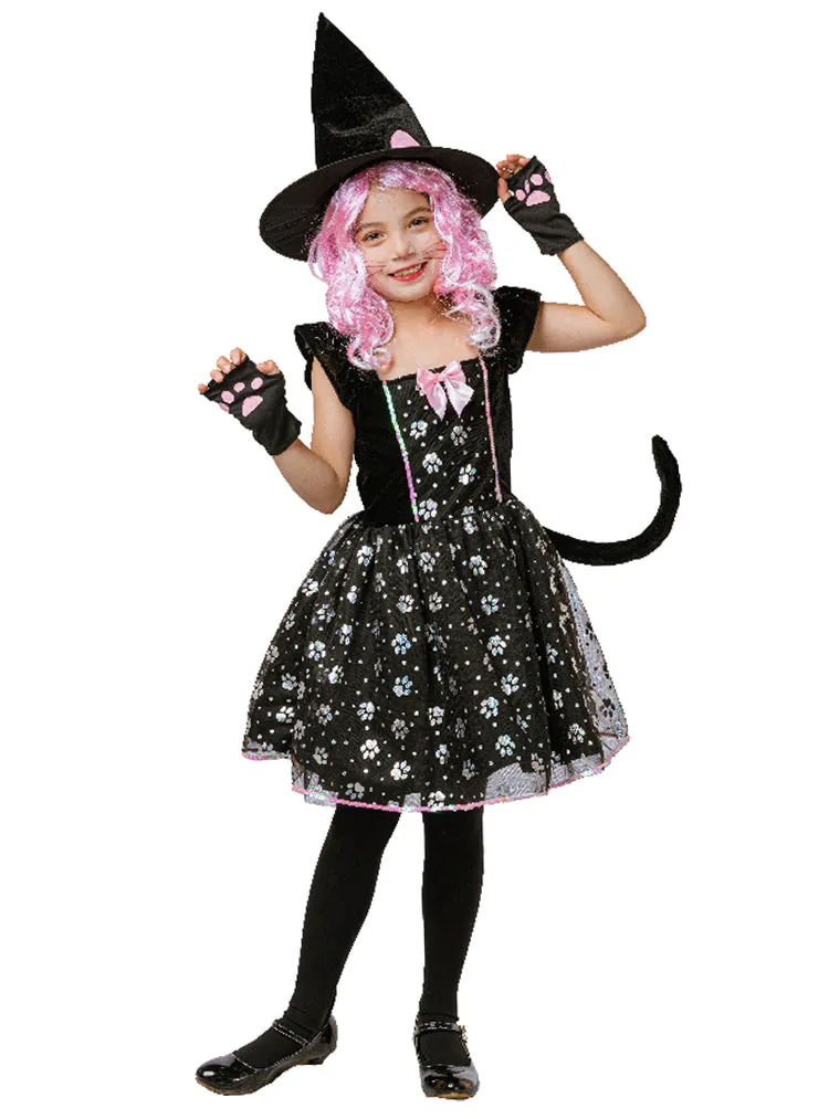 Kitty Witch Girls Black Halloween Costume