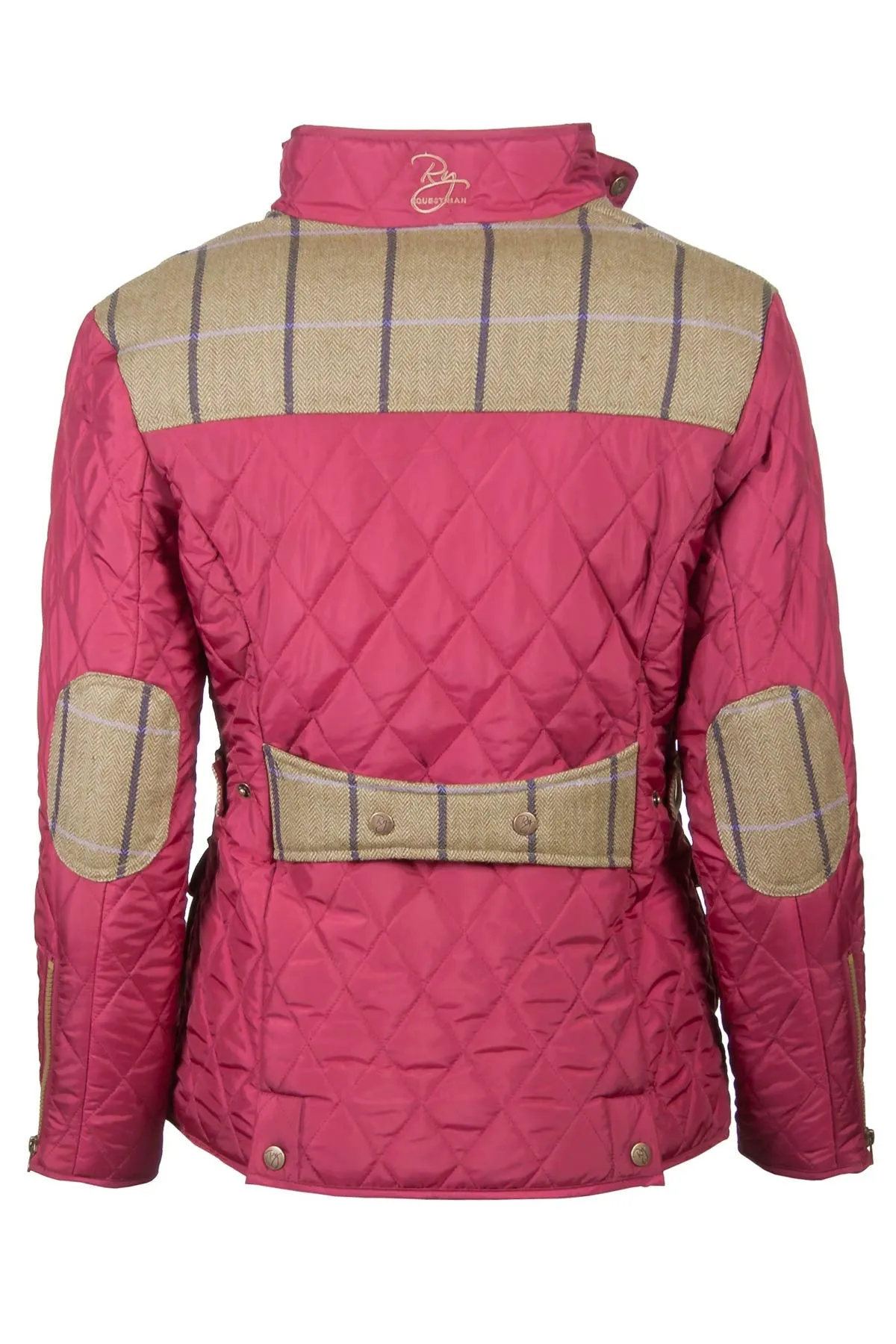 Ladies Tweed Trim Quilted Biker Babe Jacket