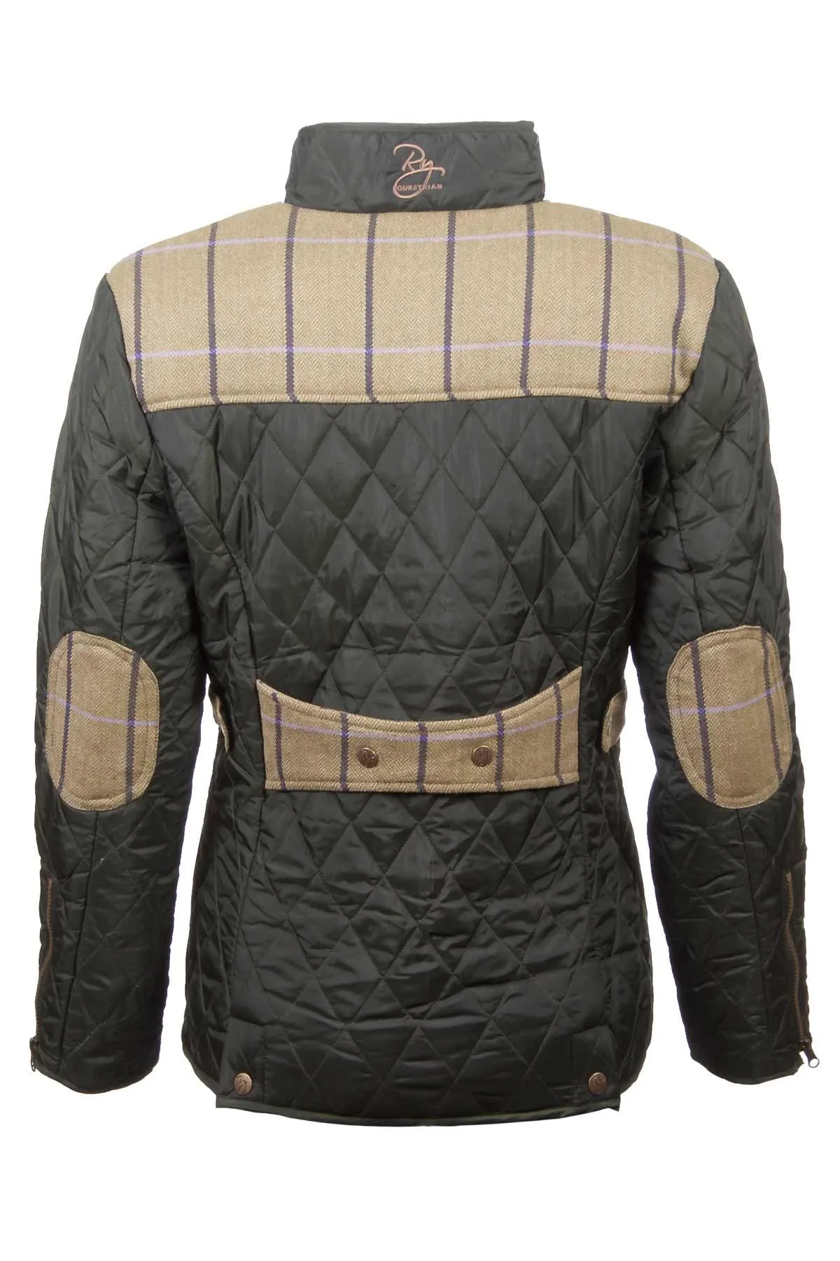 Ladies Tweed Trim Quilted Biker Babe Jacket