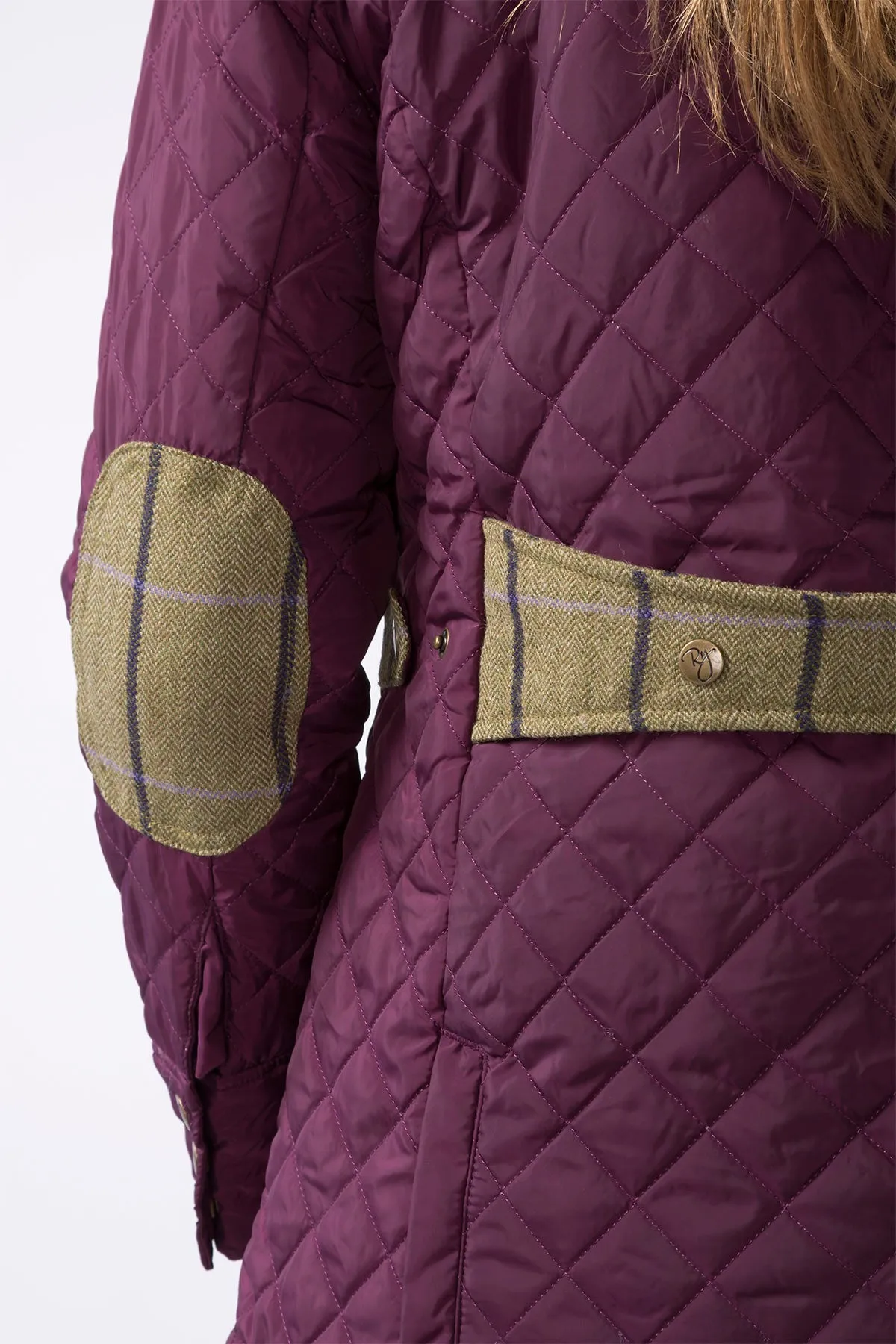 Ladies Tweed Trim Quilted Jacket