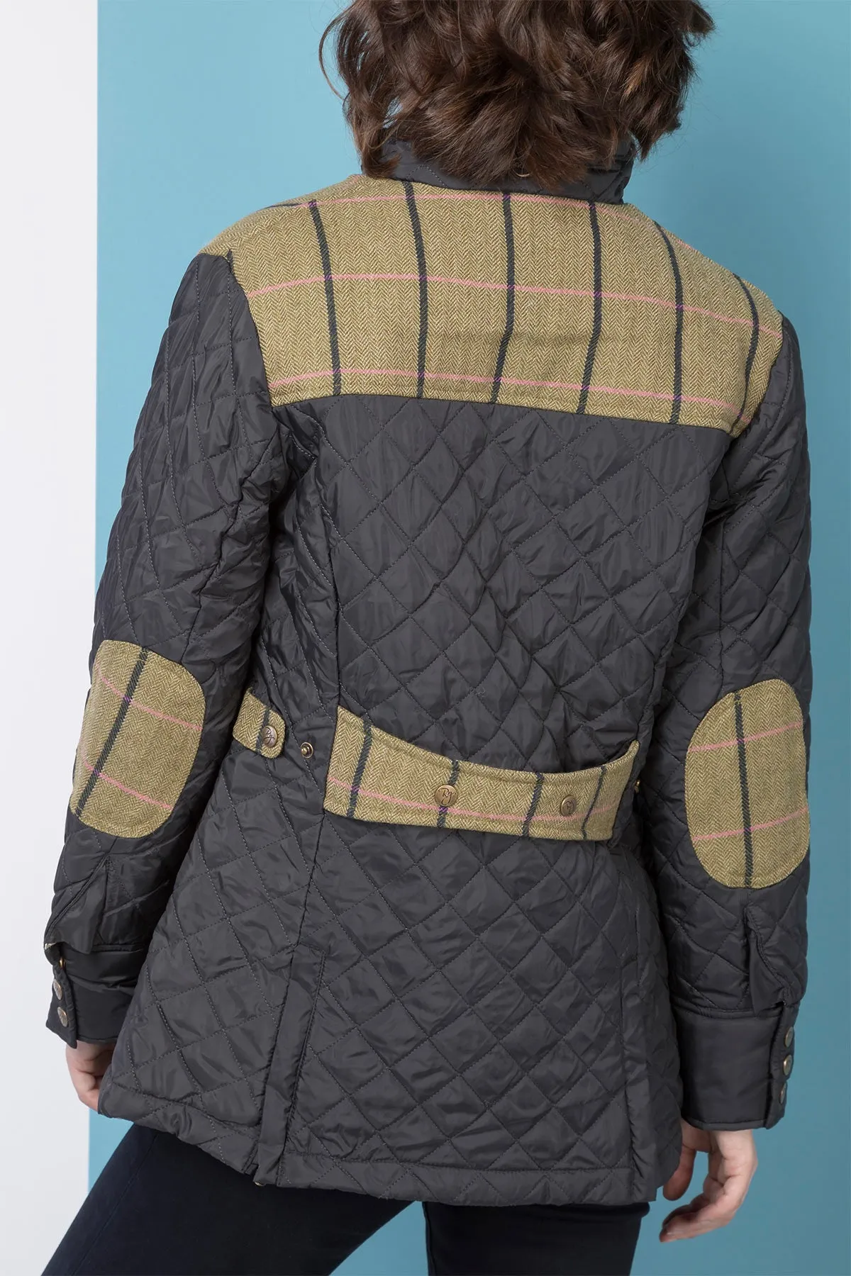 Ladies Tweed Trim Quilted Jacket