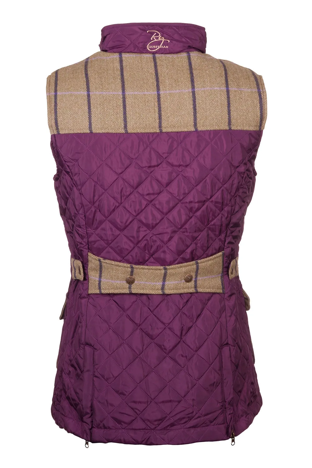 Ladies Tweed Trim Quilted Waistcoat