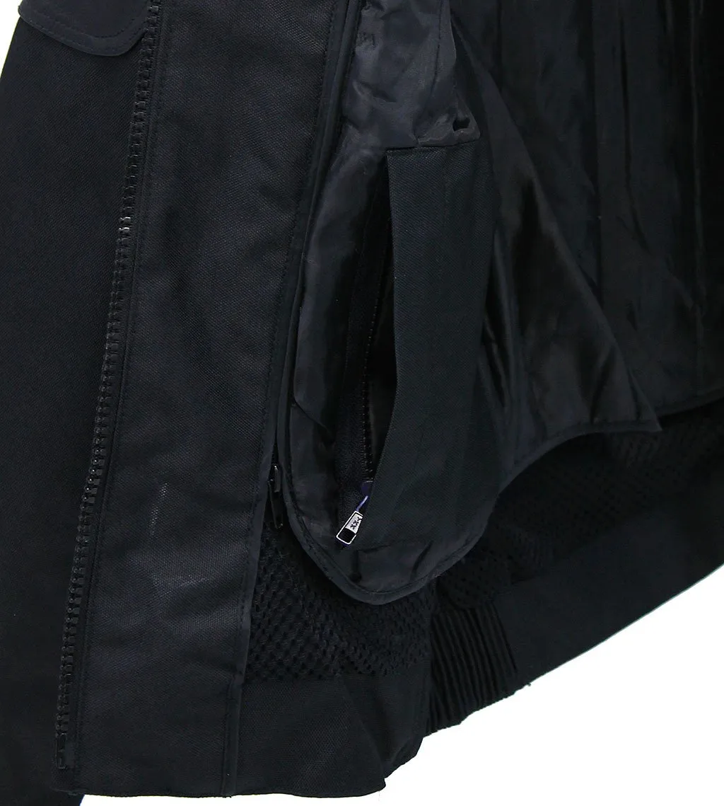 Leather and Textile Vented Women's Biker Jacket #LC2179VZK ()