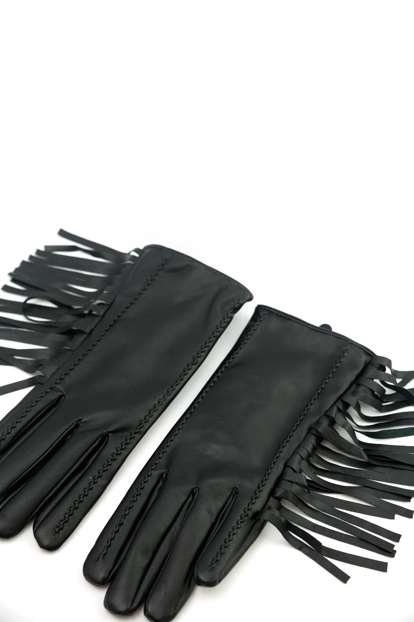 Leather Fringe Gloves