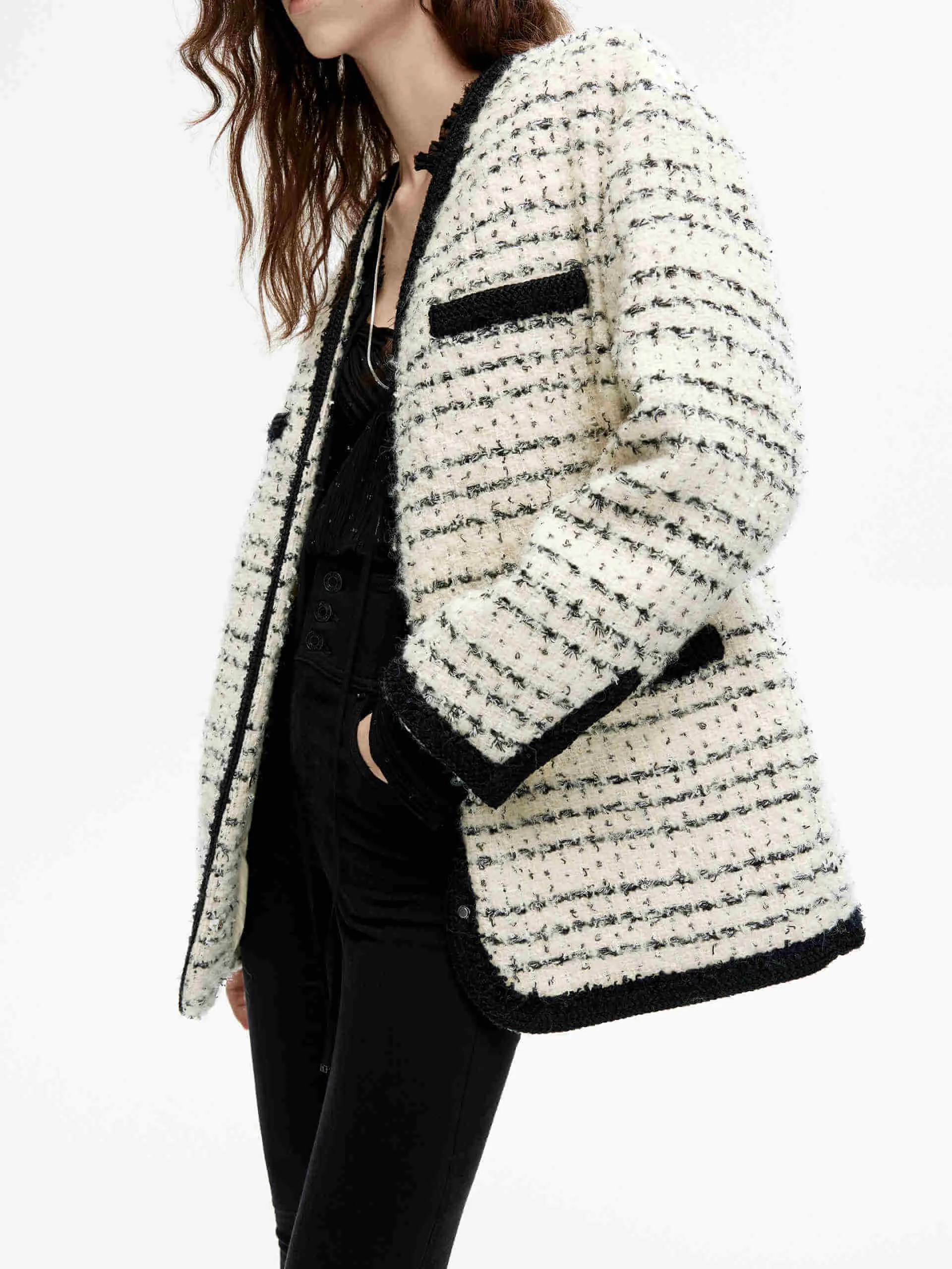 Marled Tweed Puffer Coat