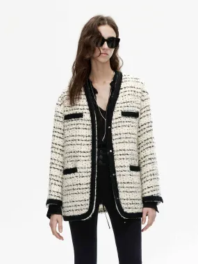 Marled Tweed Puffer Coat