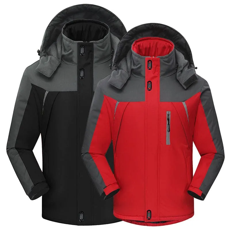 Men Reflective Waterproof High Neck Hooded Winter Coat