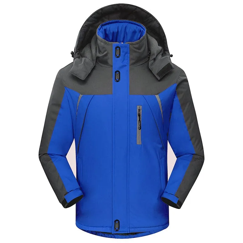 Men Reflective Waterproof High Neck Hooded Winter Coat