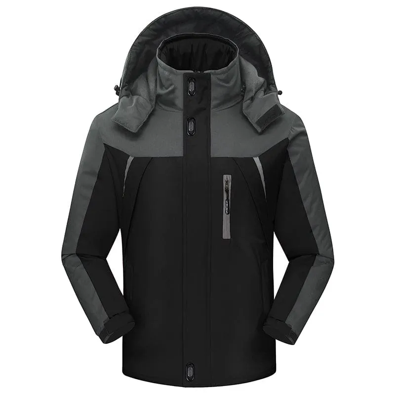 Men Reflective Waterproof High Neck Hooded Winter Coat