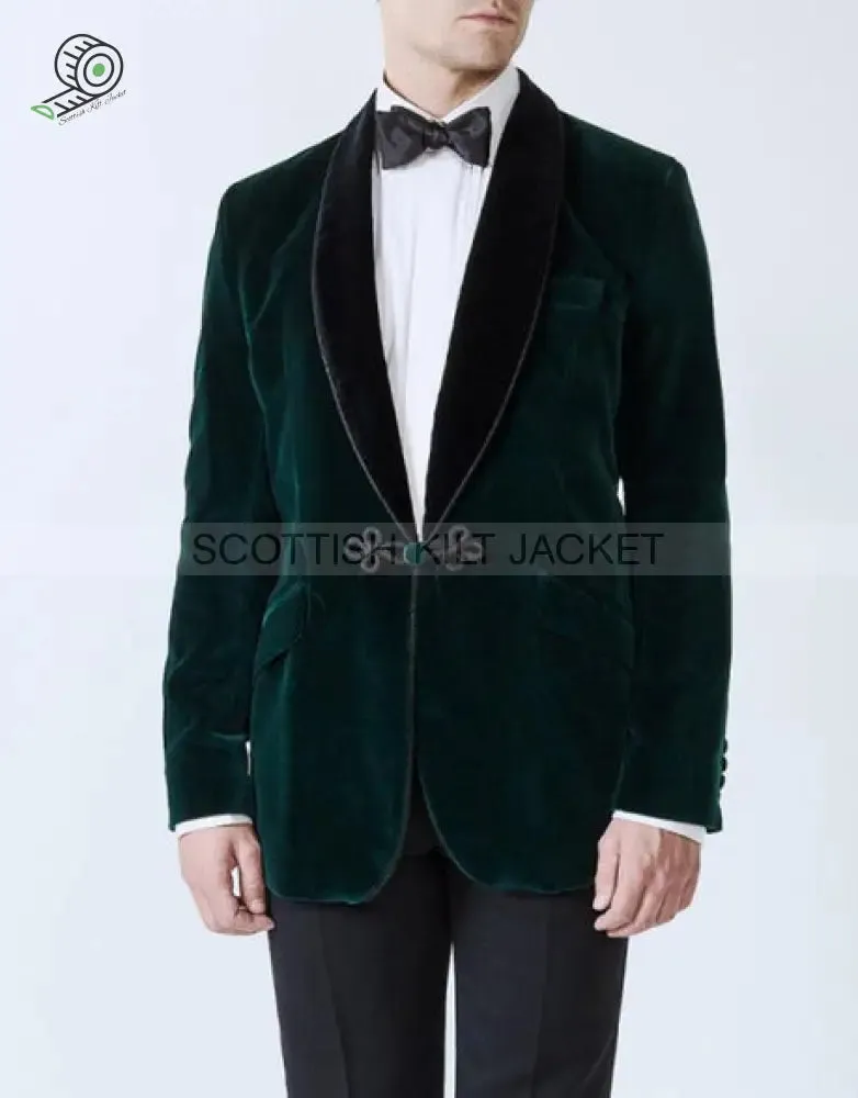 Men's Green Velvet Wedding Blazer