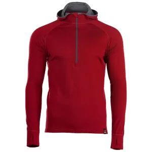 Mens Merino 200 Zip Neck Hoodie (Red)