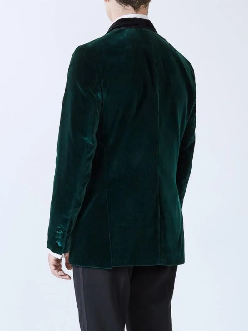 Mens Robe Green Velvet Jacket Wedding Dinner Party Wear Blazers Jacket