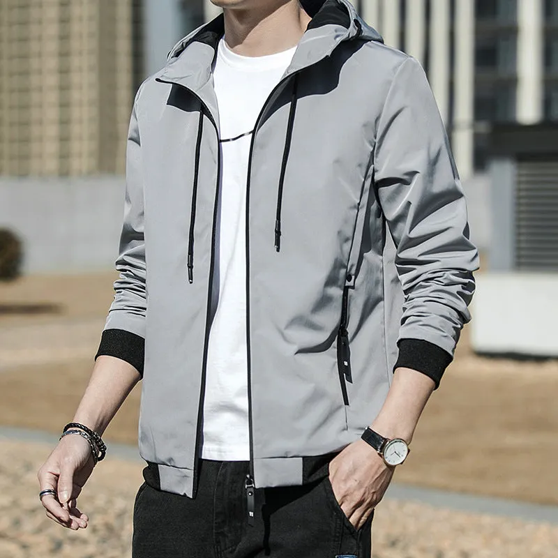 men's spring hooded jacket