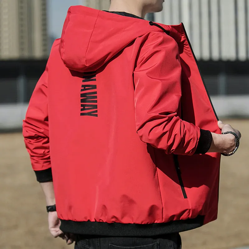 men's spring hooded jacket