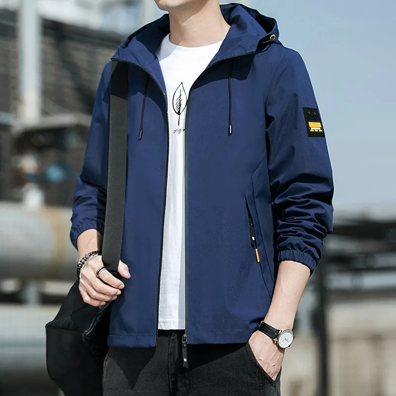 men's spring hooded jacket