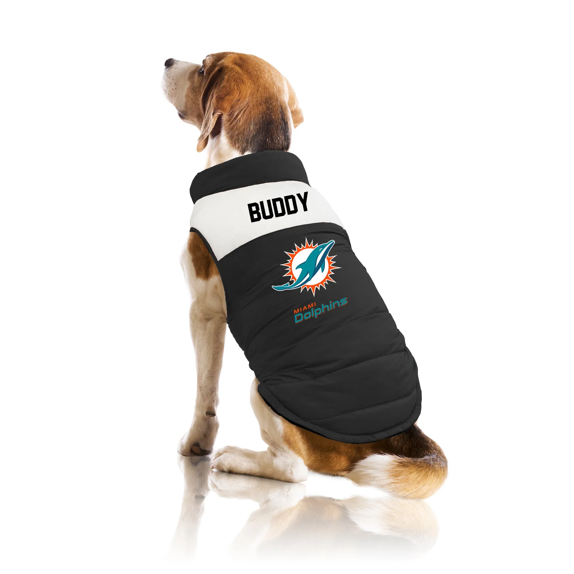 Miami Dolphins Custom Pet Parka Puff Vest