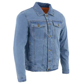 Milwaukee Leather MDM1015 Men's Blue Classic Denim Jean Jacket