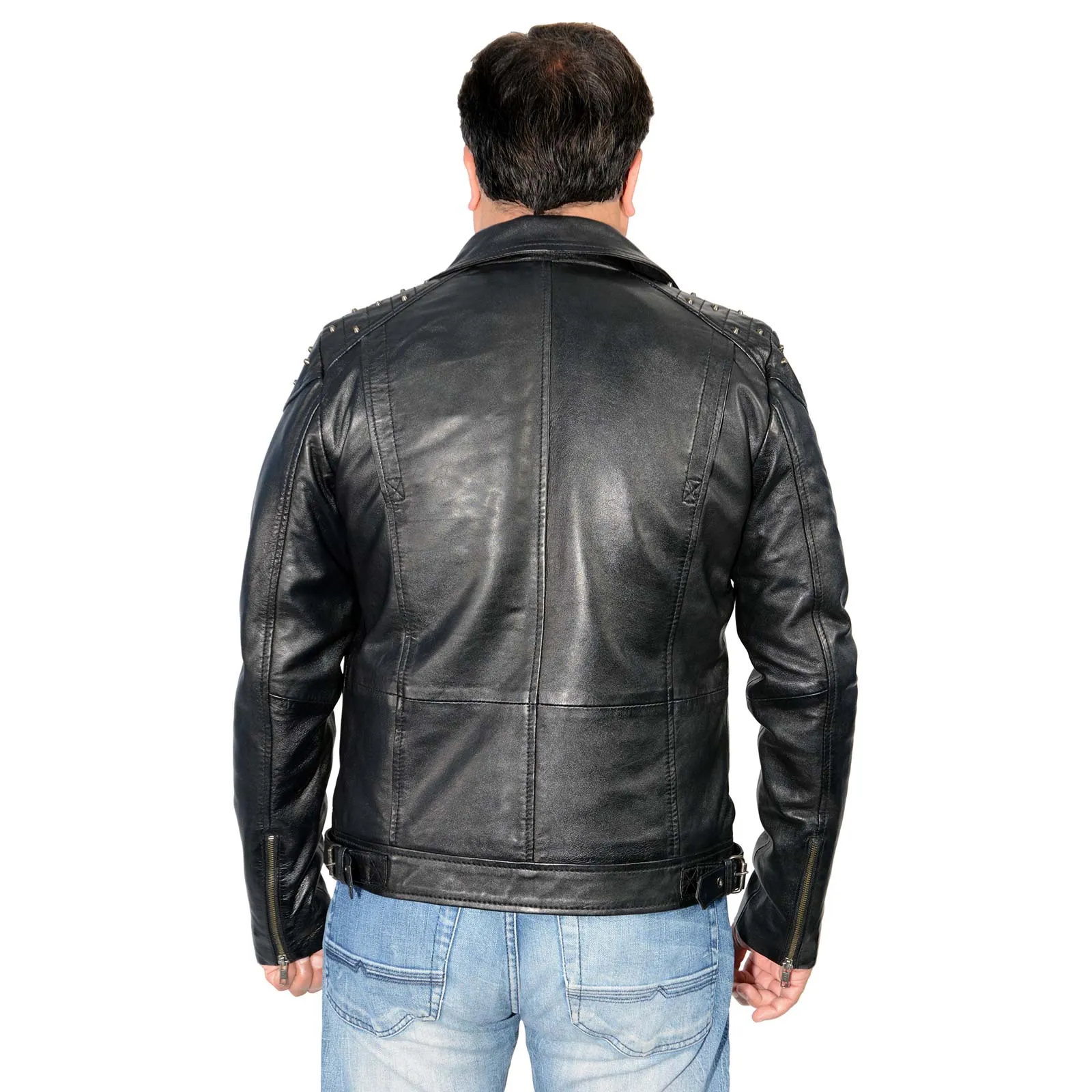 Milwaukee Leather Men's Studded Black Leather Fashion Motorcycle Style