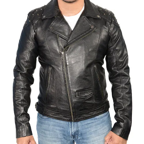 Milwaukee Leather Men's Studded Black Leather Fashion Motorcycle Style