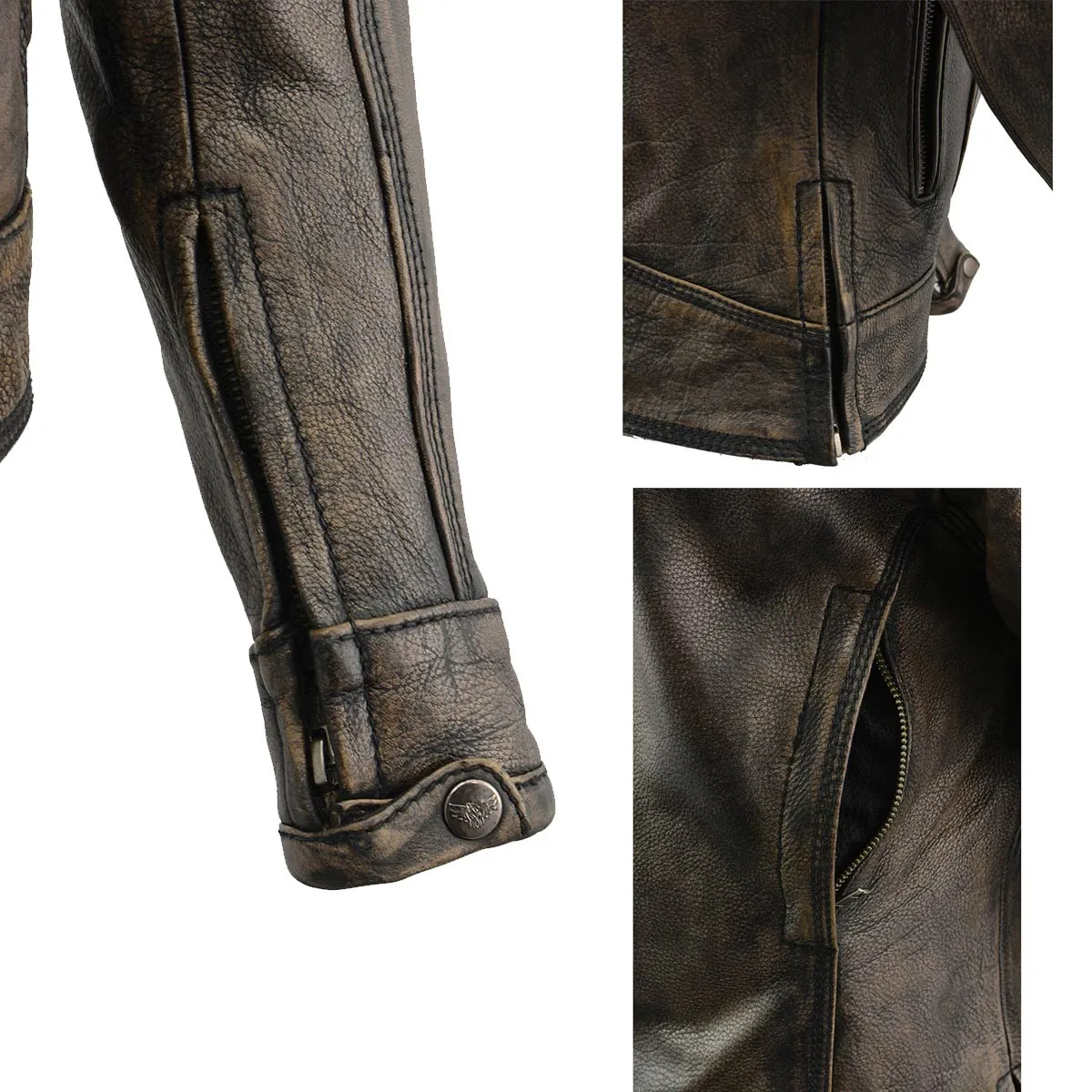 Milwaukee Leather MLL2550 Women's Scooter Distressed Brown Leather