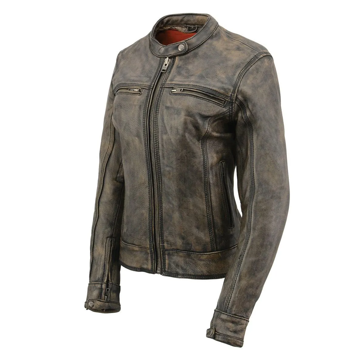 Milwaukee Leather MLL2550 Women's Scooter Distressed Brown Leather