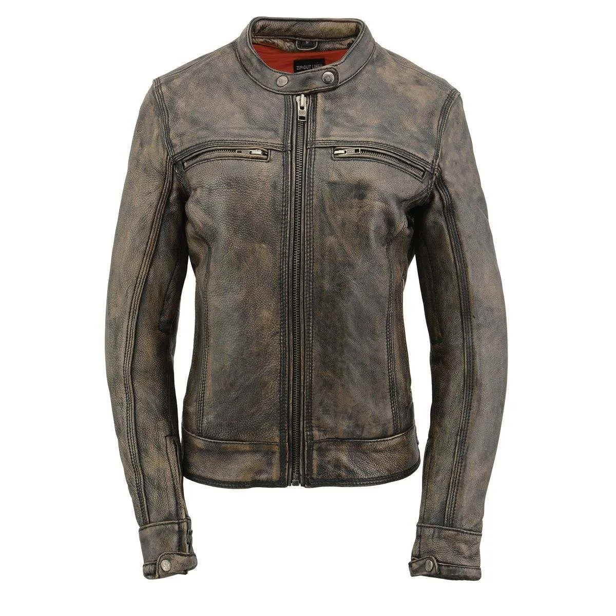 Milwaukee Leather MLL2550 Women's Scooter Distressed Brown Leather