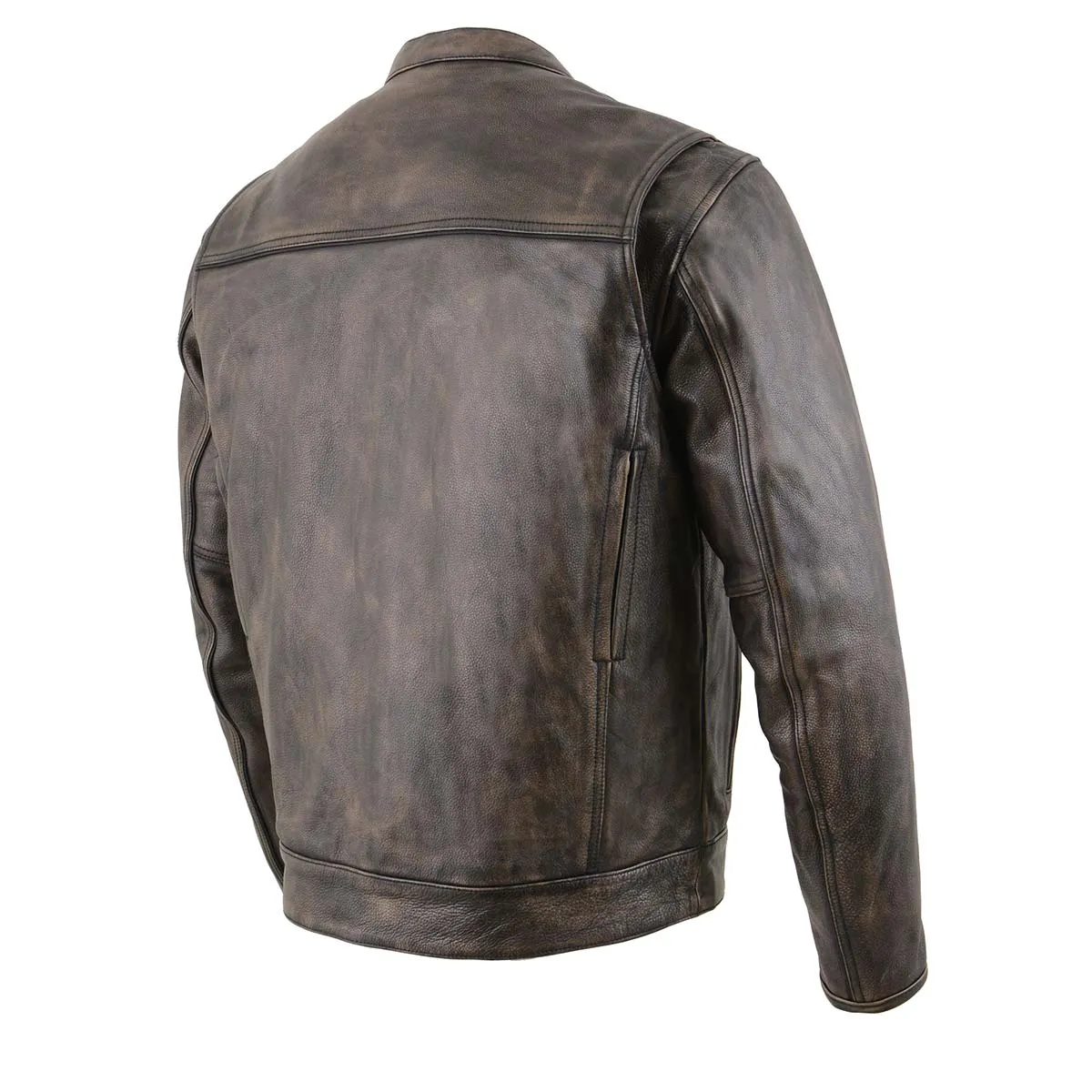 Milwaukee Leather MLM1508 Men's Distressed Brown Premium Leather Motorcycle Rider Jacket