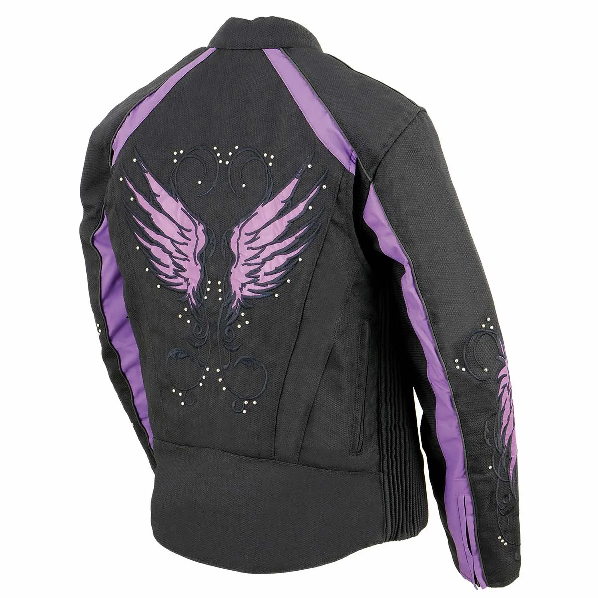 Milwaukee Leather MPL1954 Women's 'Studded Wings' Black and Purple