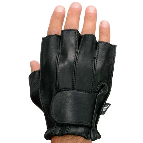 Milwaukee Leather SH850 Men's Black Leather Gel Padded Palm Fingerless