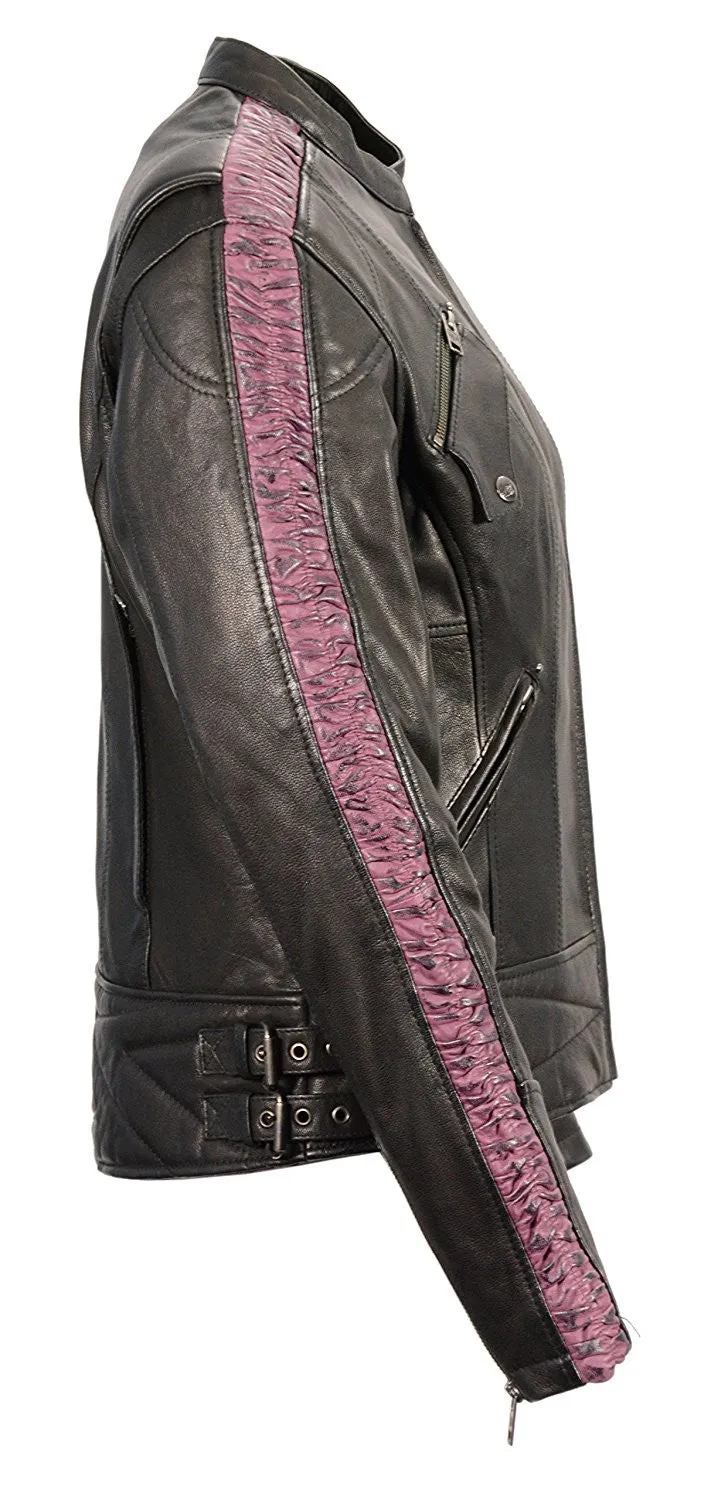 Milwaukee Leather Women's Jacket with Ribbon Detail