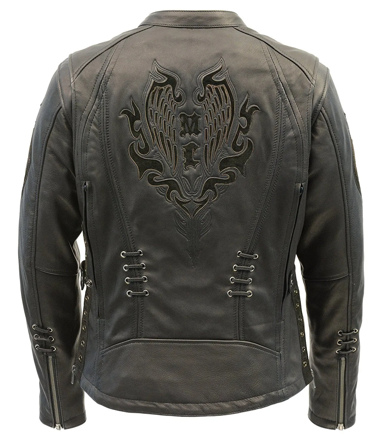 Milwaukee Leather Women's Scooter Jacket with Cutout Wings