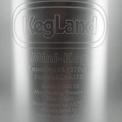 Mini Keg - 8L (approx 270oz) (175mm x 406mm)