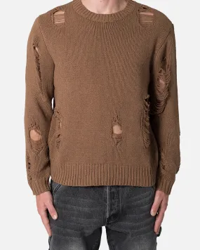 MNML Distressed Sweater Brown