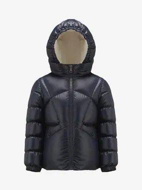 Moncler Enfant Girls Down Padded Seine Jacket in Navy