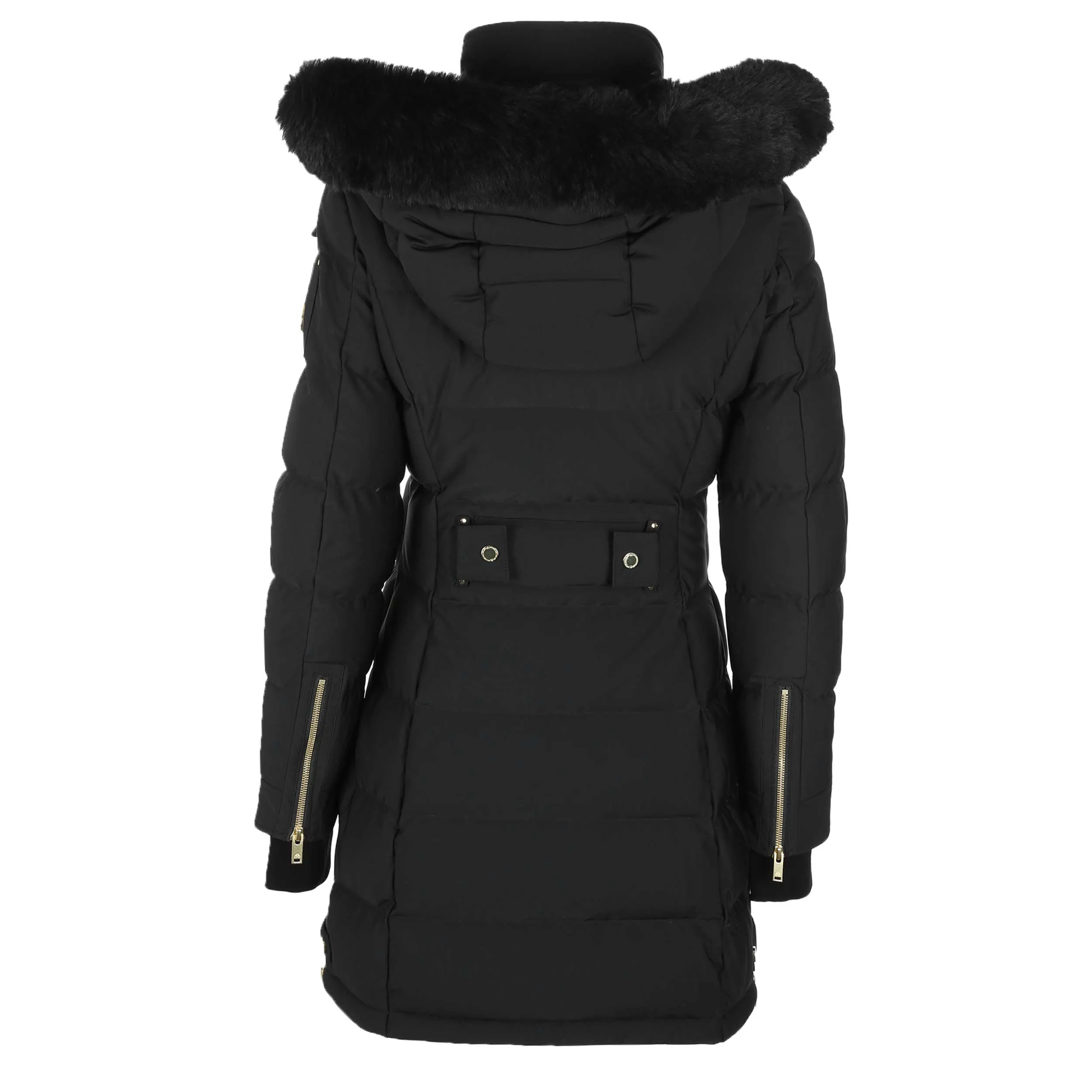 Moose Knuckles Watershed Parka Ladies Jacket in Black & Gold