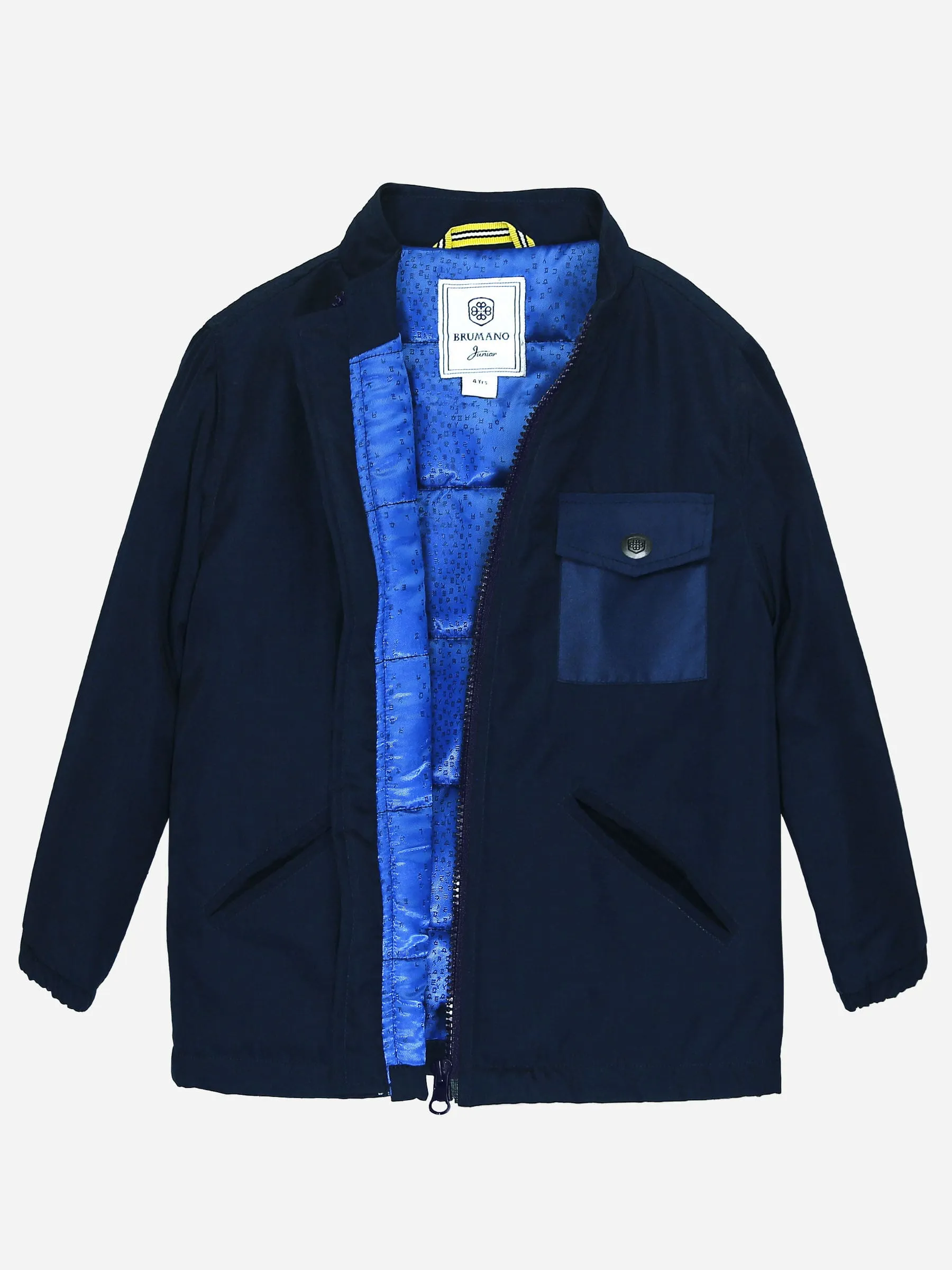 Navy Blue Quilted Casual Jacket