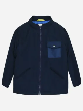 Navy Blue Quilted Casual Jacket