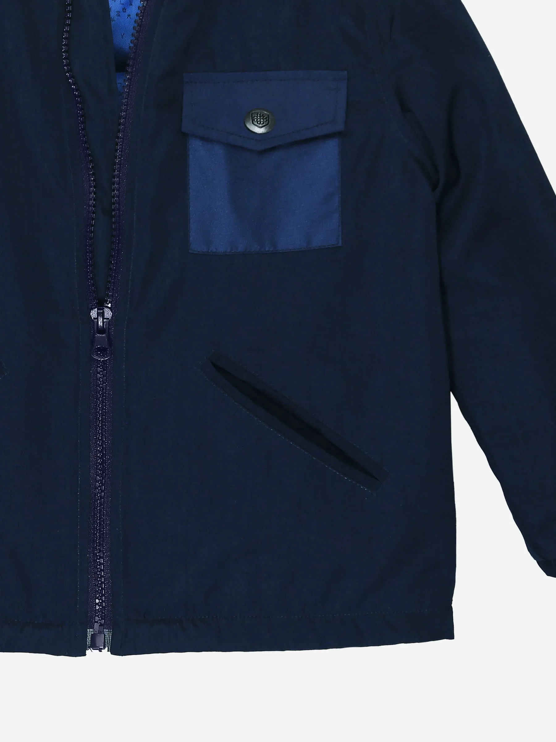 Navy Blue Quilted Casual Jacket