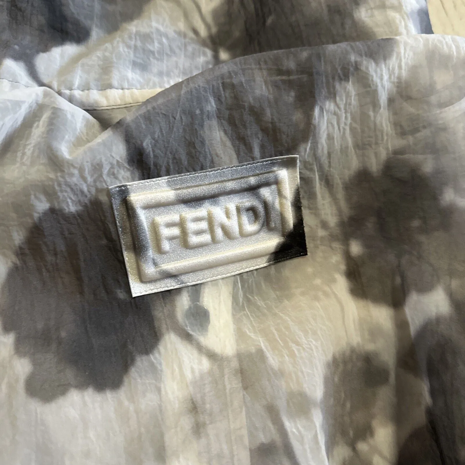 New $2550 Fendi Women Shady Flowers Tech Parka Gray/White Size M Italy