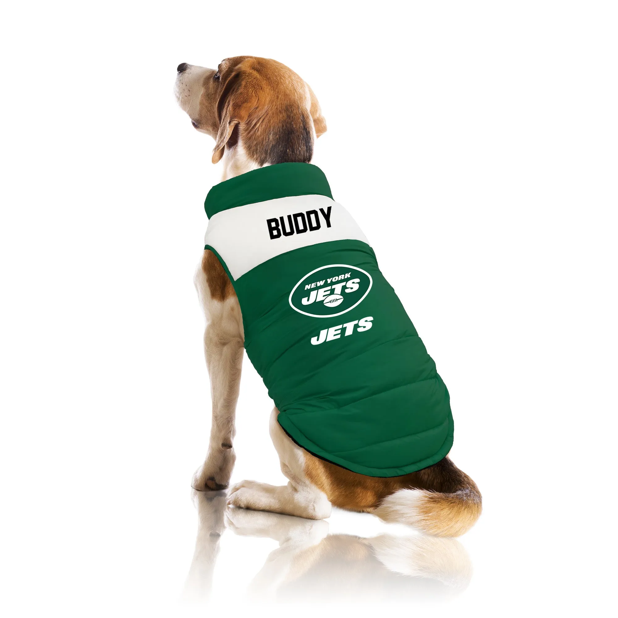 New York Jets Custom Pet Parka Puff Vest