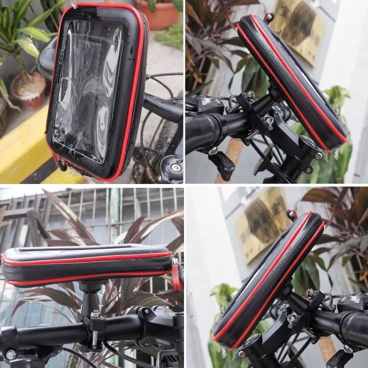 OKD Motorcycle Bicycle Touch Screen Waterproof Mobile Phone Bag Bracket L(Upgrade U-shaped Base)