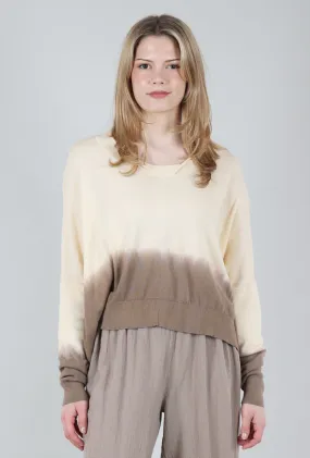 Ombre Crop Sweater, Butter/Fawn