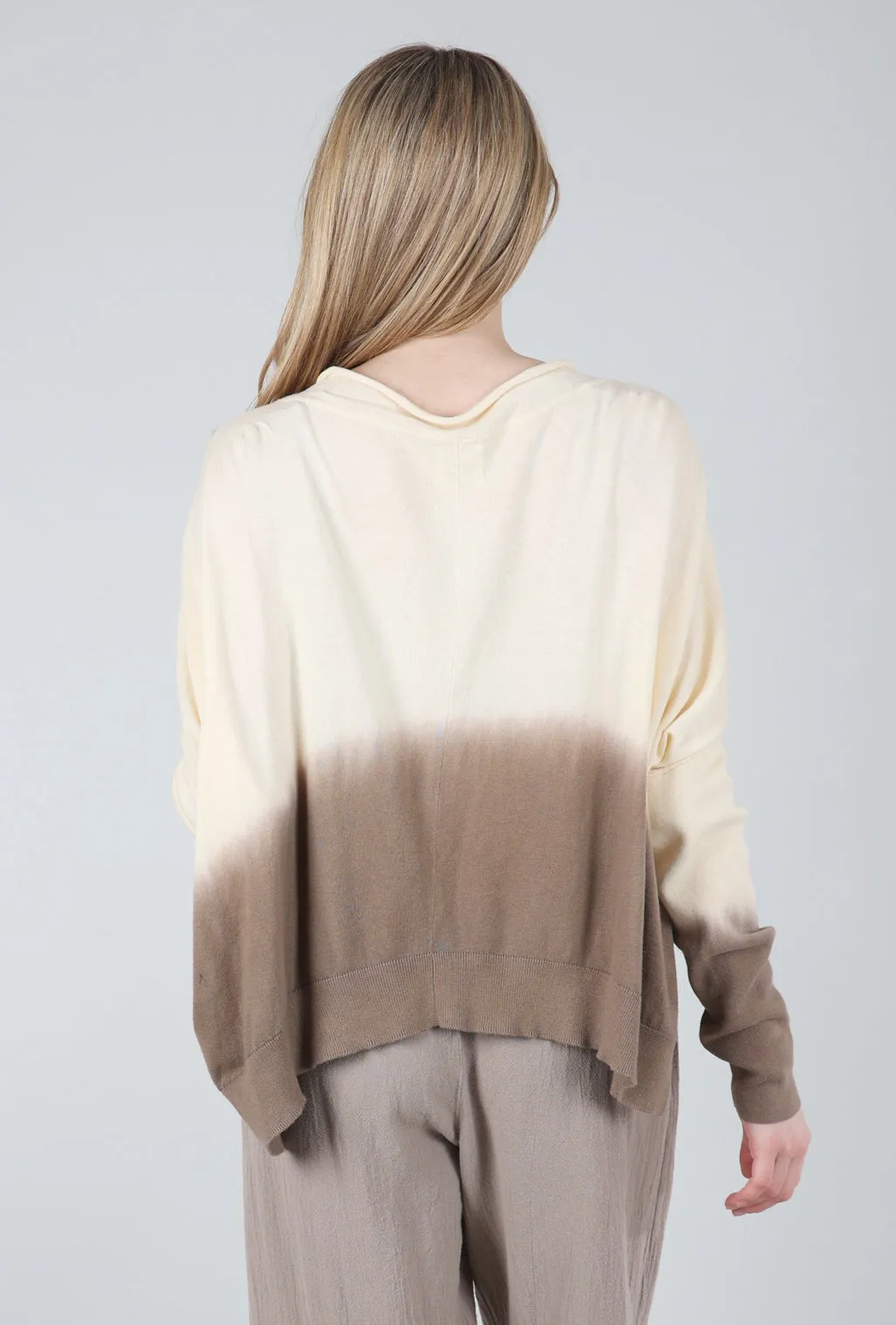 Ombre Crop Sweater, Butter/Fawn